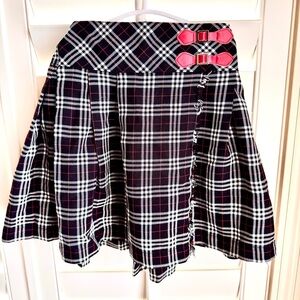 Copper Key Girls Plaid Skirt Size‎ 6 Red Black White Wool Blend Buckle Detail